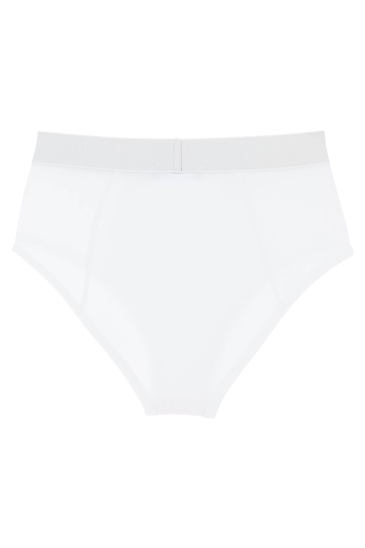 Shop Versace Ribbed Briefs With '90s Logo Women In White