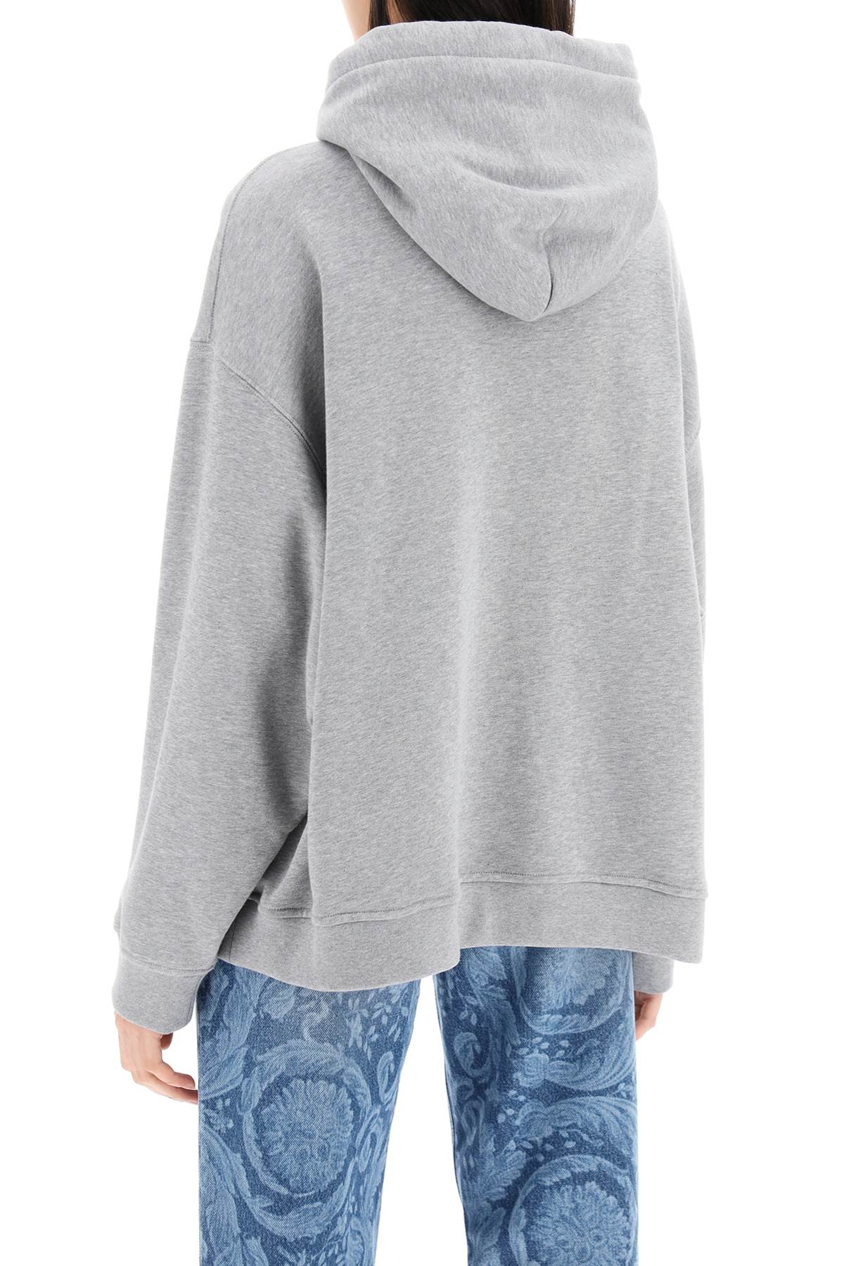 Shop Versace Hooded Sweatshirt With Women In Multicolor