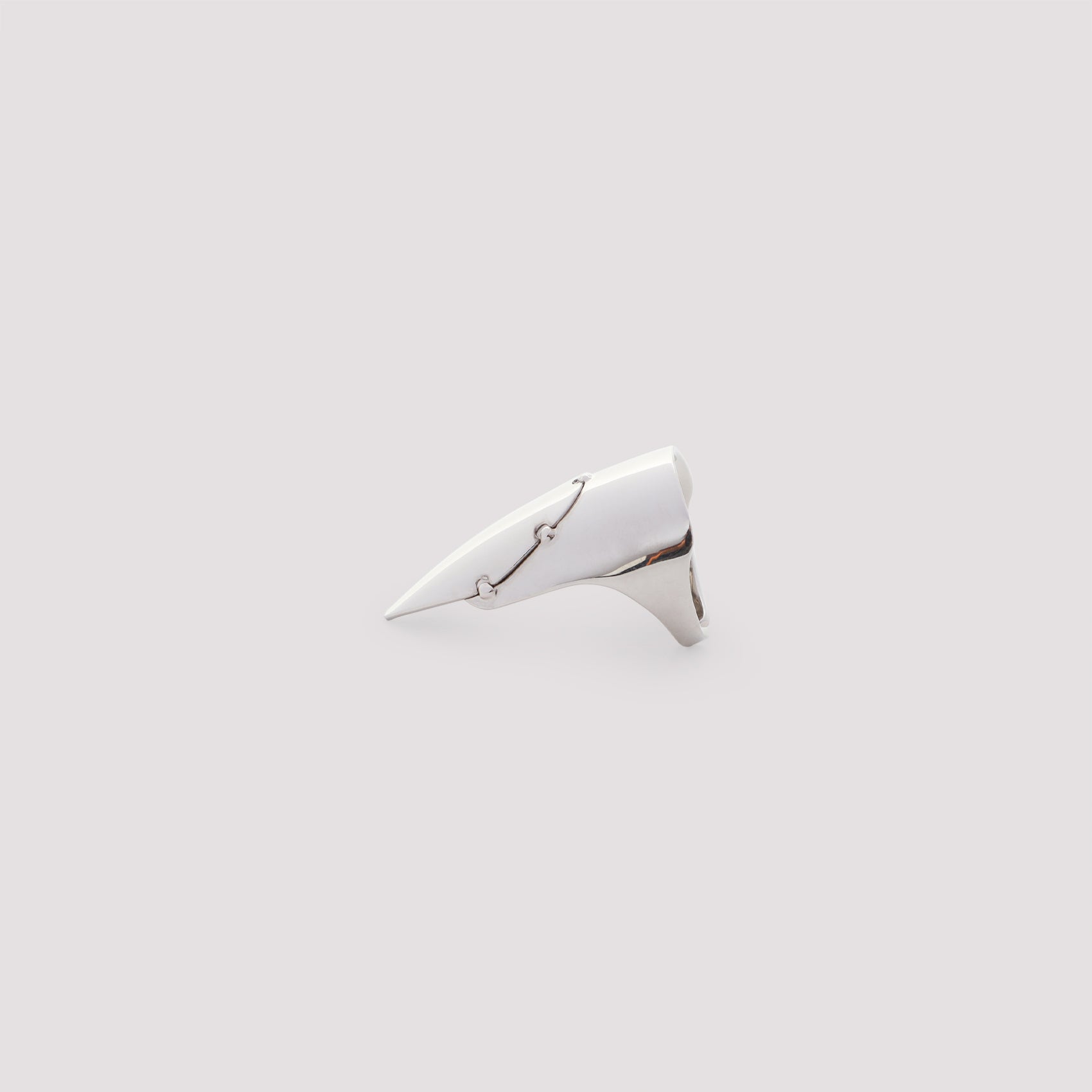 Jean Paul Gaultier Nail Ring Brass Silver Pointed Fingernail In Silver