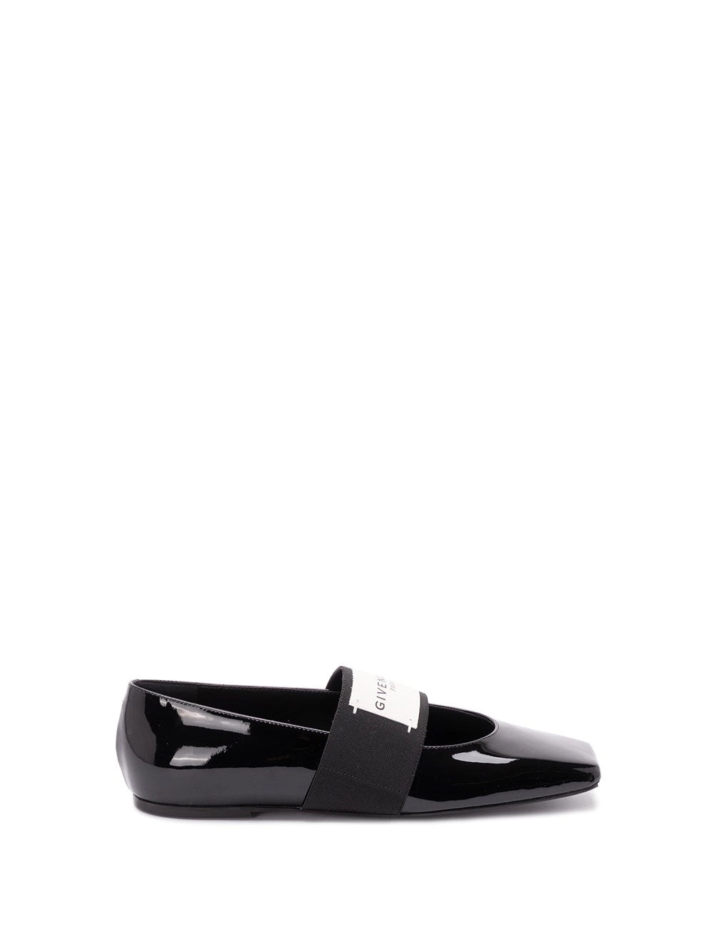 Givenchy Varnished Ballerina With Logo Band In Black