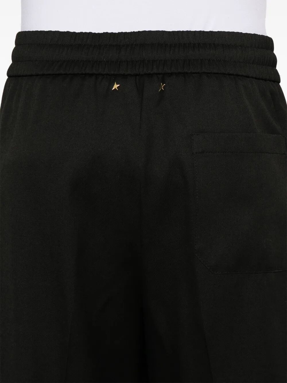Golden Goose Deluxe Brand Wide Leg Wool Gabardine Jogging Pants In Black
