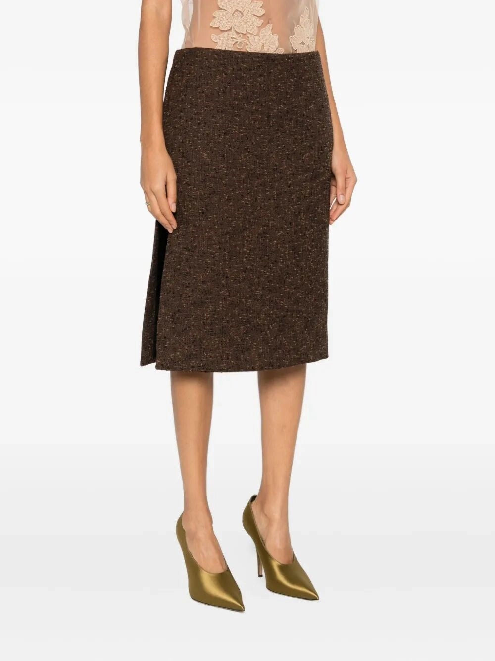 Gucci Women Wool Skirt In Brown