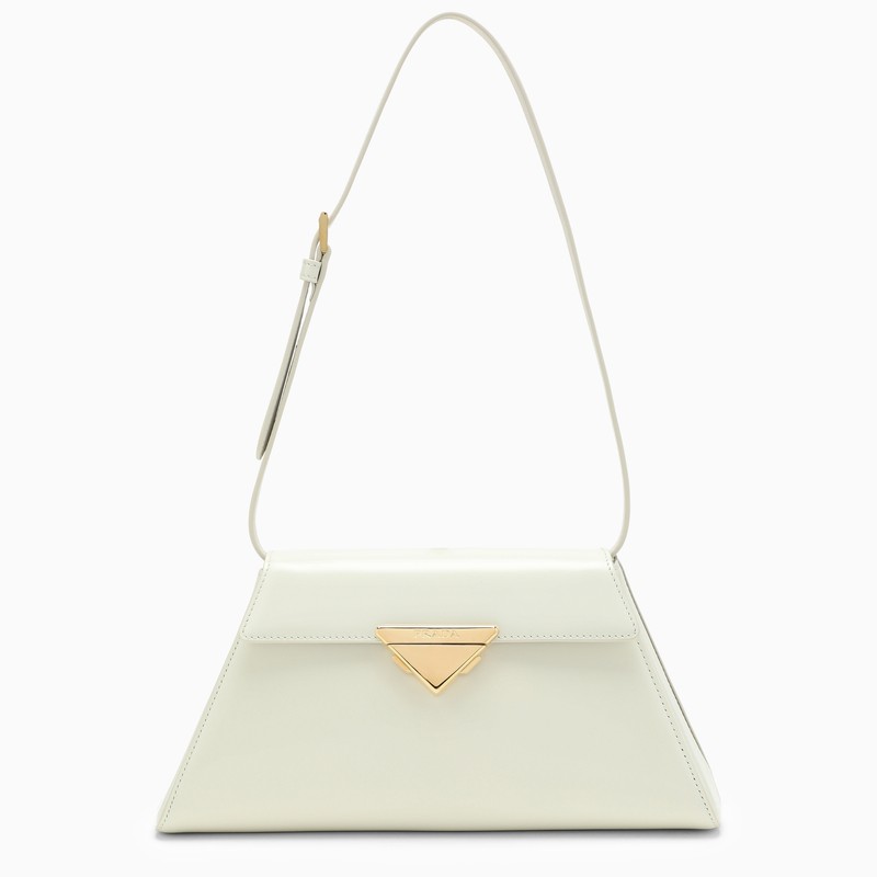 Prada Medium White Brushed Leather Bag Women