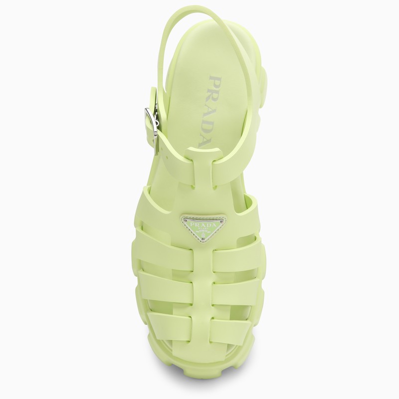 Shop Prada Pistacchio-coloured Rubber Sandal With Logo Women In Green