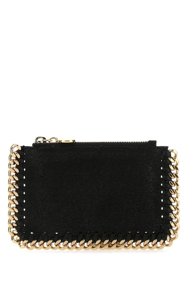 Stella Mccartney Woman Black Shaggy Deer Falabella Card Holder