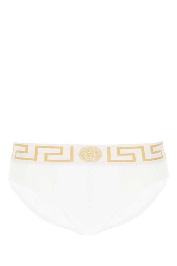 VERSACE VERSACE MAN WHITE STRETCH COTTON BRIEF