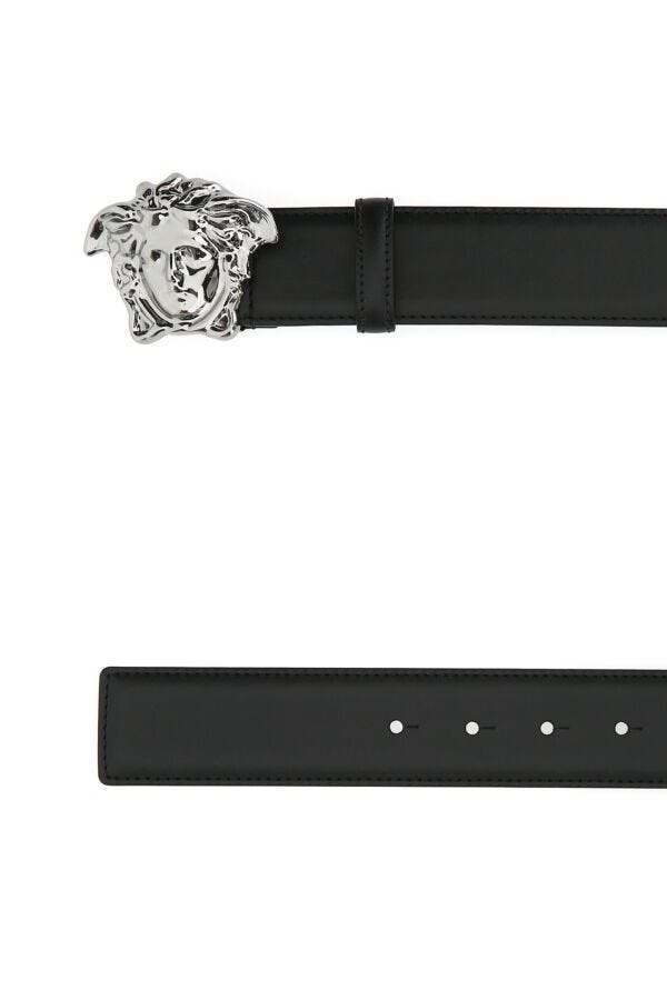 Shop Versace Man Black Leather Belt