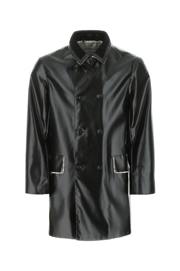 Maison Margiela Man Black Pvc Trench Coat