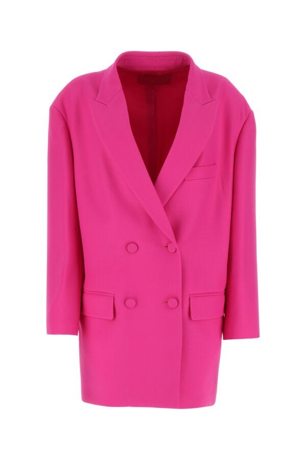 Valentino Garavani Woman Pink Pp Wool Blend Oversize Blazer