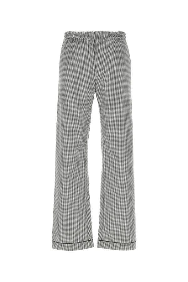 Prada Man Embroidered Poplin Pant In Gray