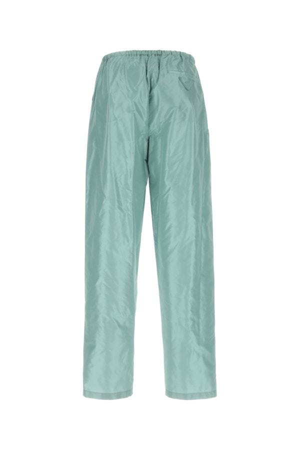 Shop Prada Man Light-blue Silk Pant