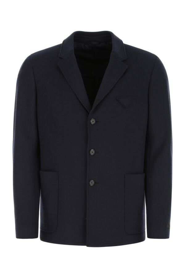 Prada Man Navy Blue Cashmere And Wool Blend Blazer