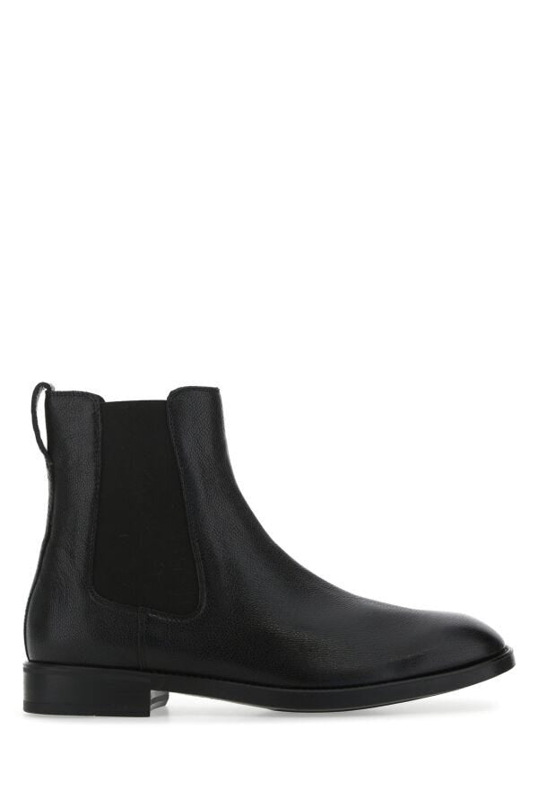 Shop Tom Ford Man Black Leather Ankle Boots