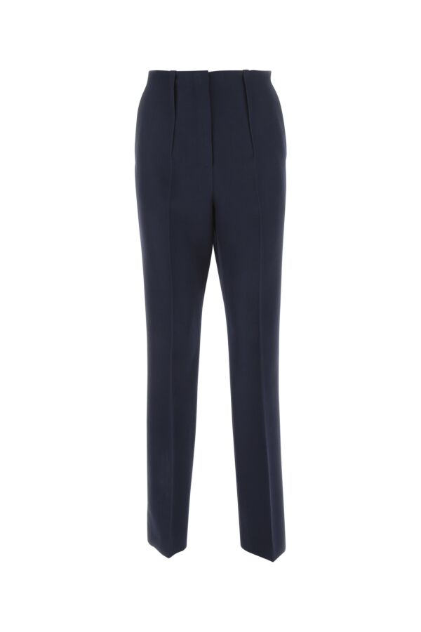 Shop Fendi Woman Navy Blue Wool Pant