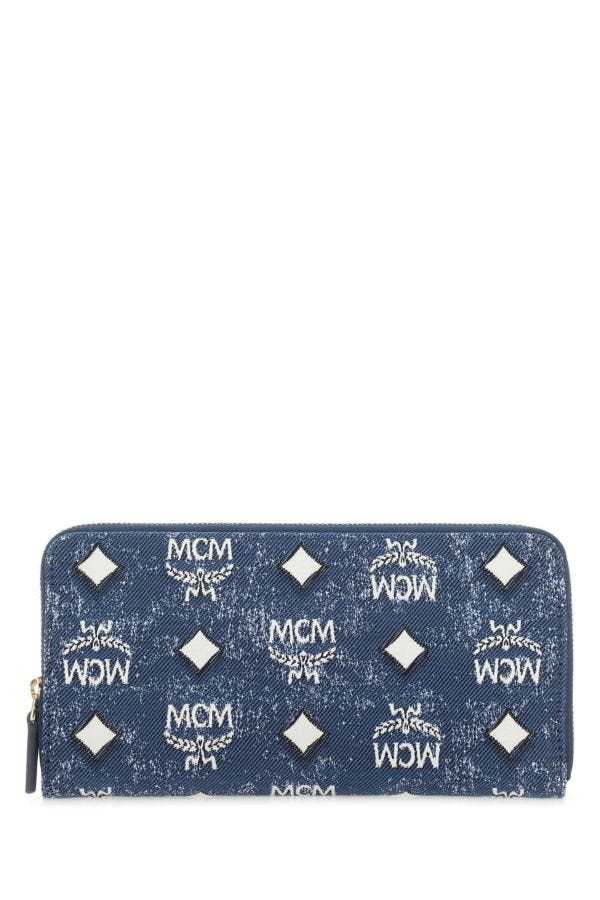 MCM Aren Large Beige Visetos Leather Zip Around Clutch Wallet. NWT