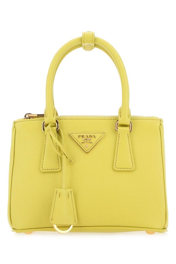 Prada Woman Yellow Leather Handbag