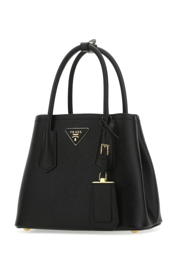 Shop Prada Woman Black Leather Handbag