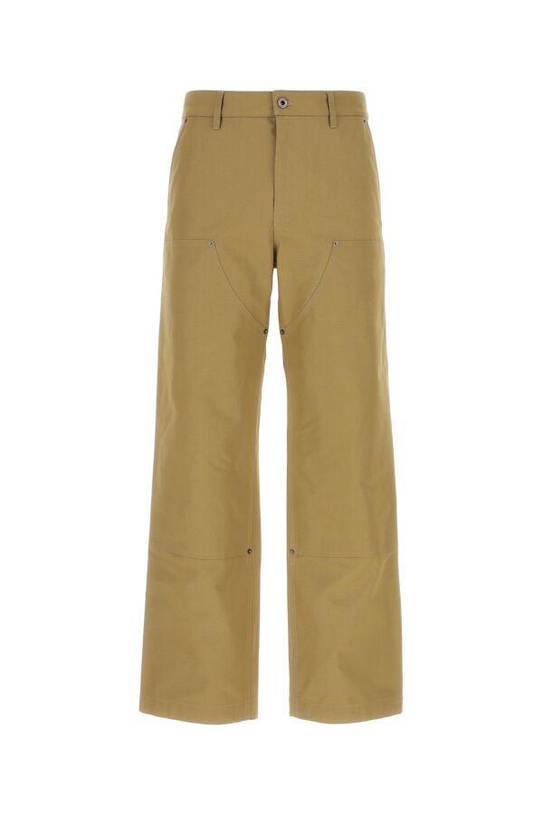 Loewe Man Mud Cotton Blend Wide-leg Pant In Brown