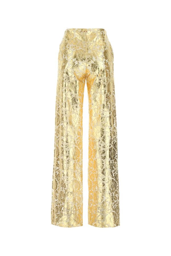 Shop Valentino Garavani Woman Gold Lace Pant