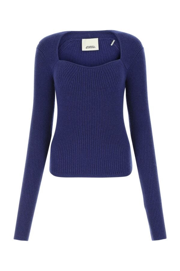 Shop Isabel Marant Woman Blue Wool Blend Bailey Sweater