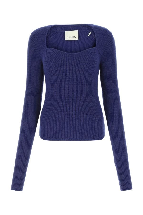 Shop Isabel Marant Woman Blue Wool Blend Bailey Sweater