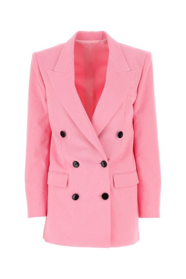 Shop Isabel Marant Woman Pink Wool Oversize Nevim Blazer