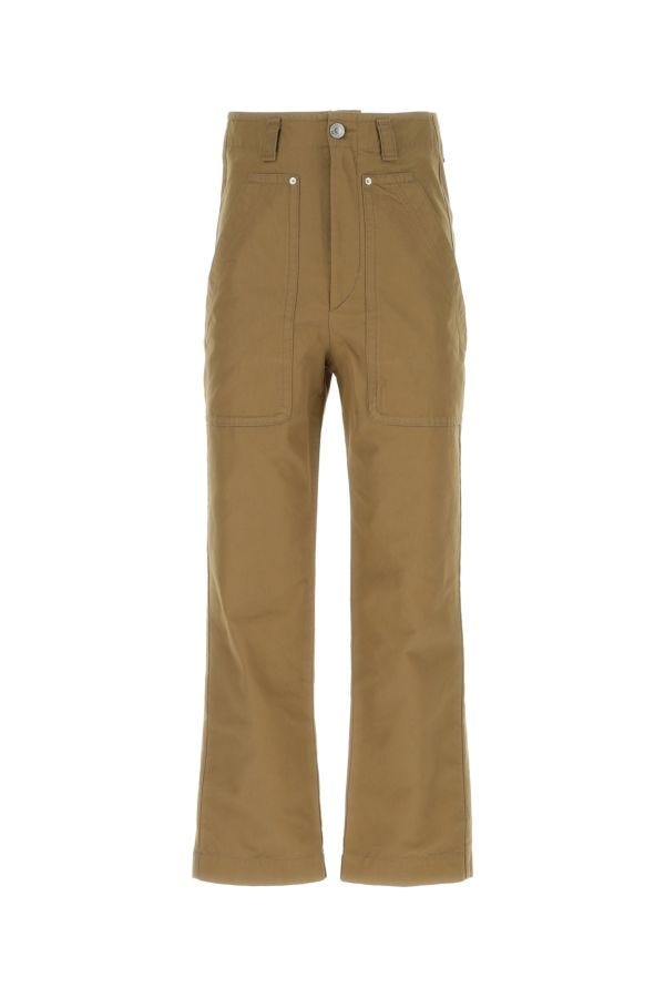 Shop Isabel Marant Man Khaki Cotton Perel Pant In Green