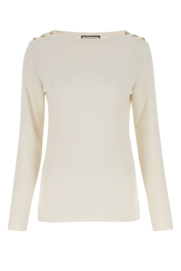 Gucci Woman Ivory Cashmere Top In White