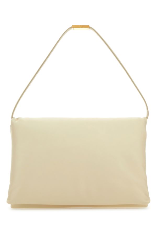 Shop Marni Woman Ivory Leather Shoulder Bag In White