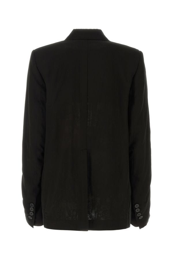 Shop Ann Demeulemeester Woman Black Cotton Renske Blazer