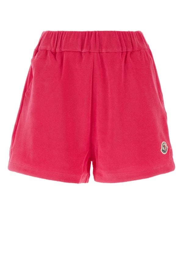 Moncler Woman Fuchsia Chenille Shorts In Pink