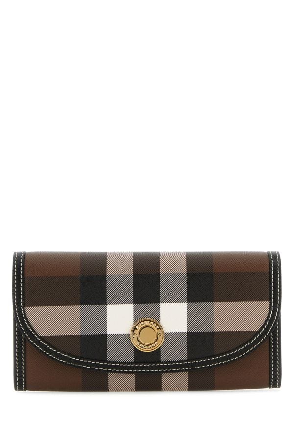 Shop Burberry Woman Printed Canvas And Leather Wallet In Multicolor