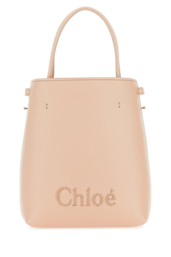 Shop Chloé Chloe Woman Powder Pink Leather Micro Chloe Sense Handbag
