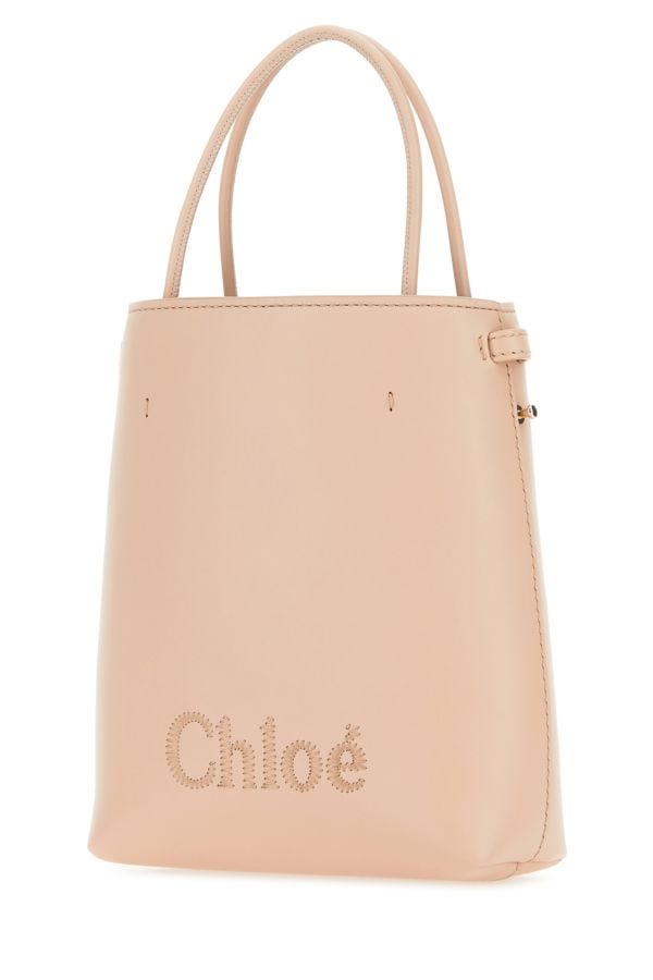 Shop Chloé Chloe Woman Powder Pink Leather Micro Chloe Sense Handbag