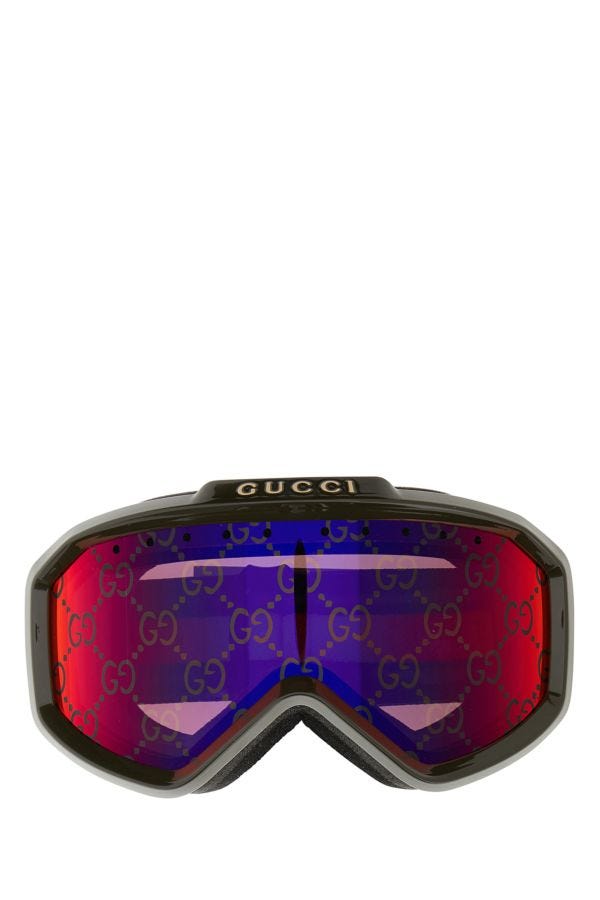 Gucci Woman Black Acetate Snow Mask In Blue