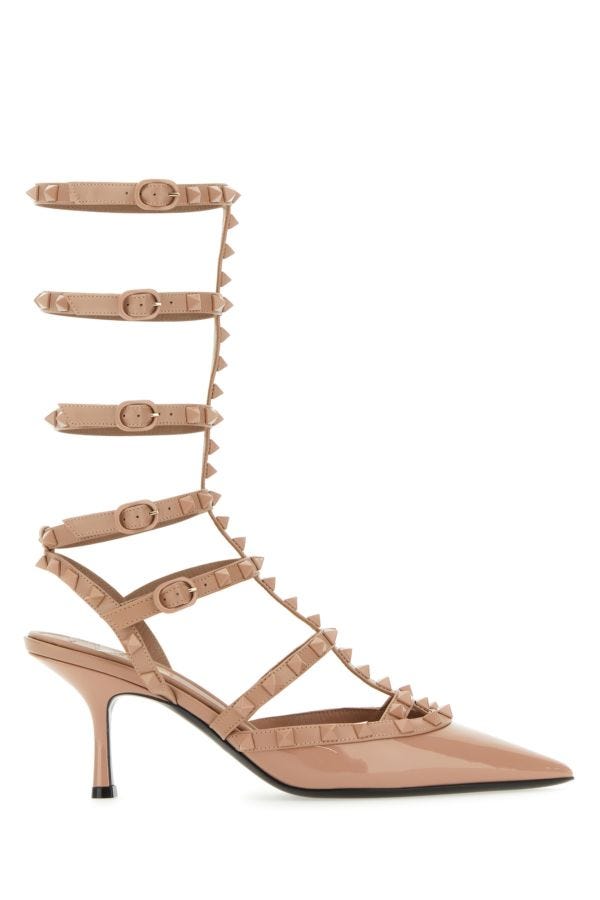 Valentino Garavani Woman Powder Pink Leather Rockstud Pumps