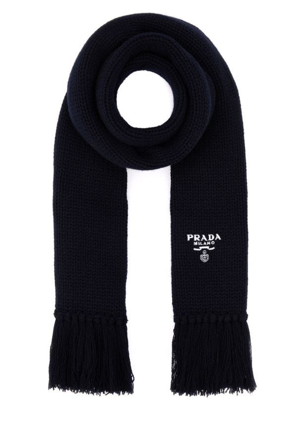 Prada Man Dark Blue Cashmere Scarf