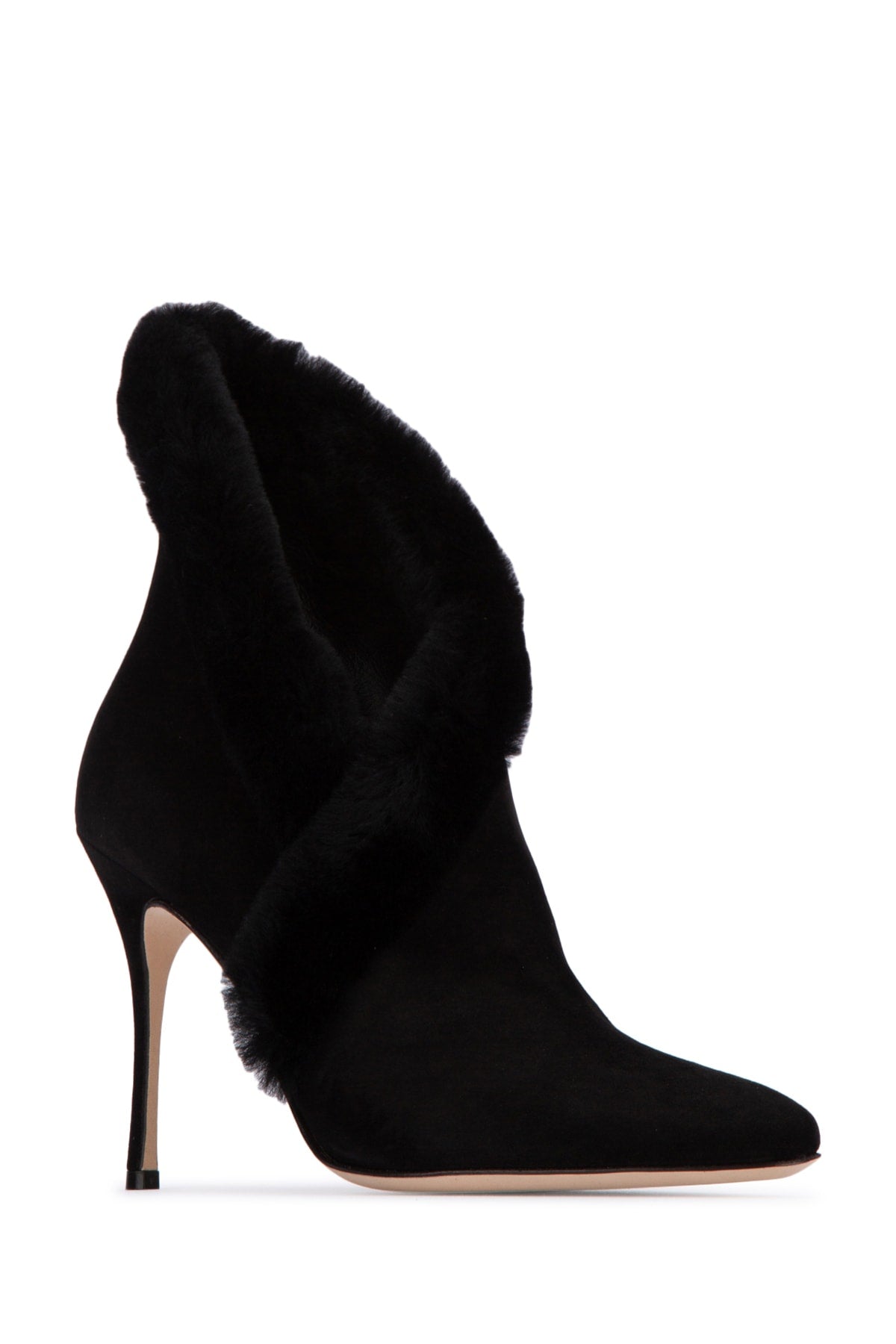 Manolo Blahnik Nestanu 105 Shearling-trimmed Suede Ankle Boots In Multicolor