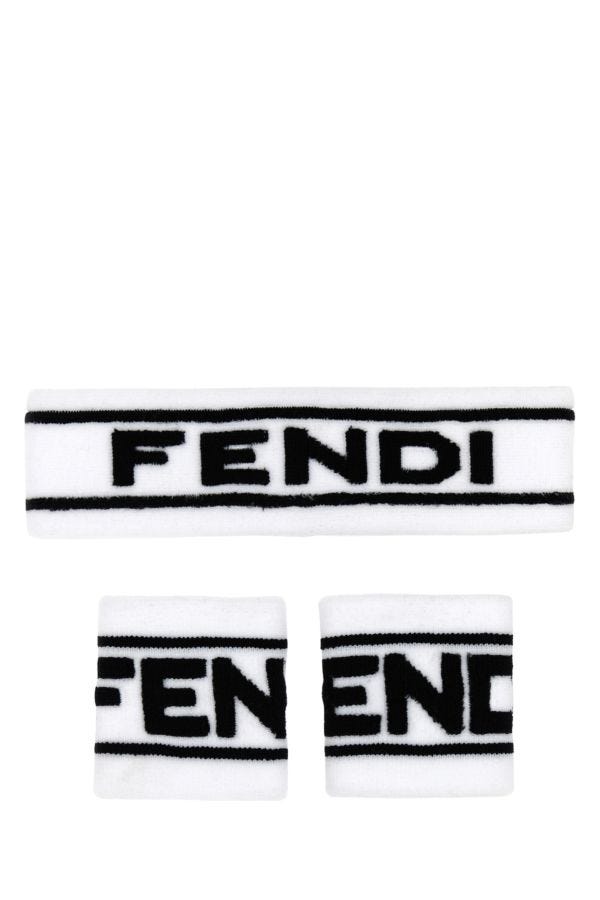 FENDI FENDI MAN WHITE TERRY FABRIC TENNIS SET