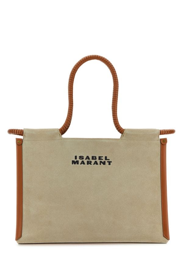 Shop Isabel Marant Woman Sand Canvas Toledo Shopping Bag In Brown