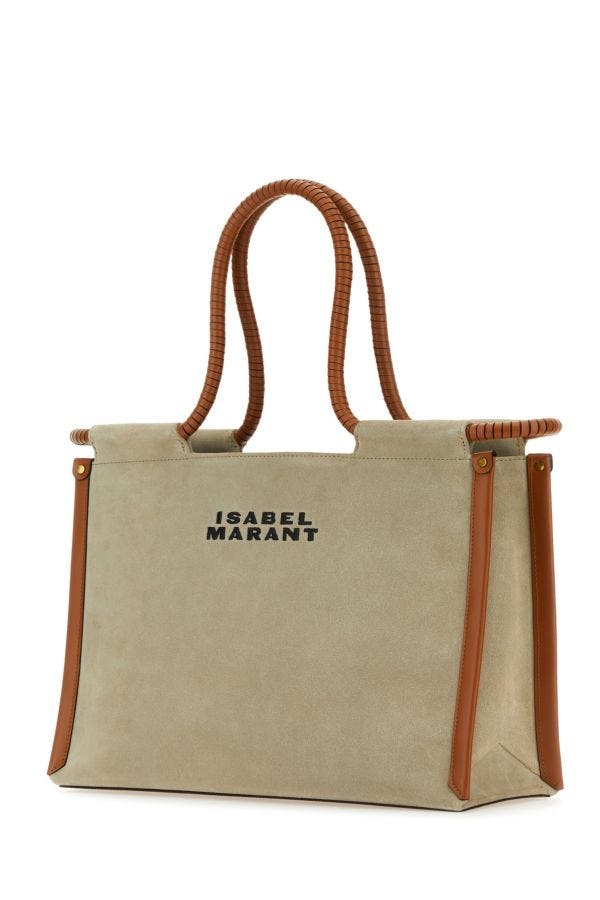 Shop Isabel Marant Woman Sand Canvas Toledo Shopping Bag In Brown