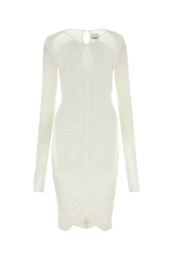 Shop Isabel Marant Woman Chalk Stretch Viscose Logane Dress In White