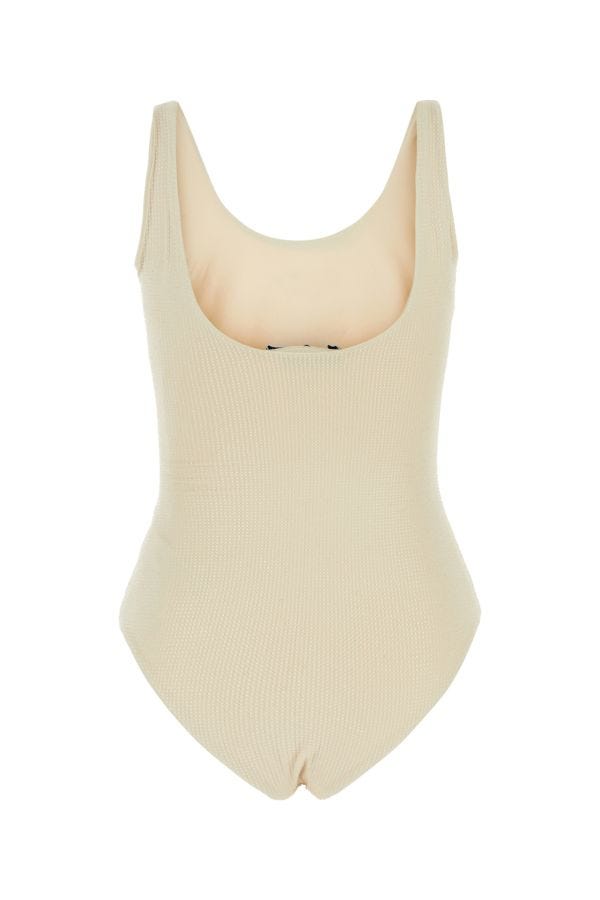 Shop Prada Woman Embellished Stretch Nylon Swimsuit In Multicolor