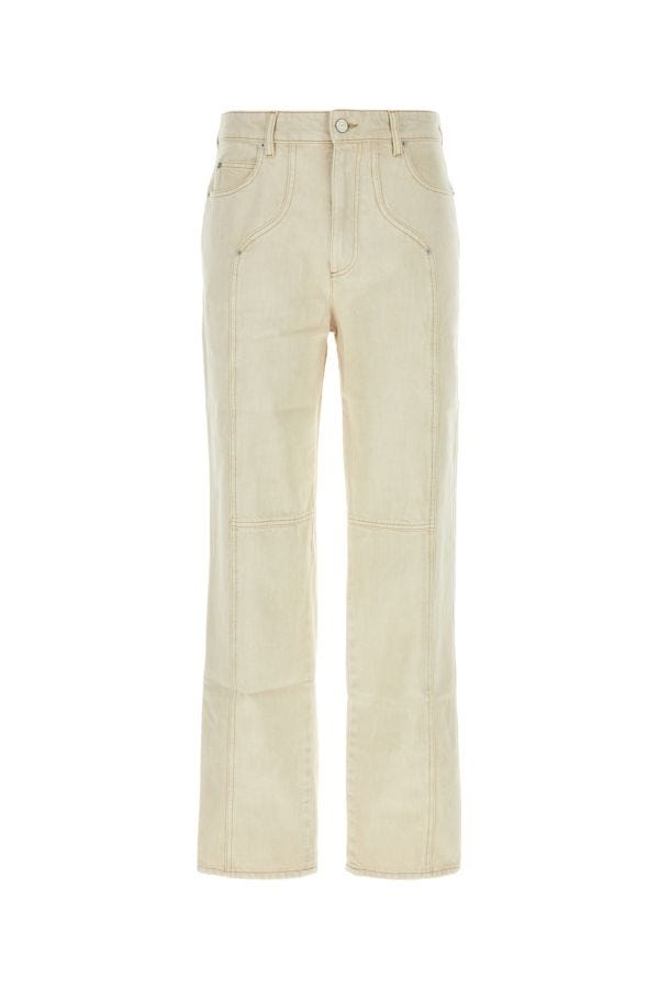 Shop Isabel Marant Man Ivory Cotton Javi Pant In White