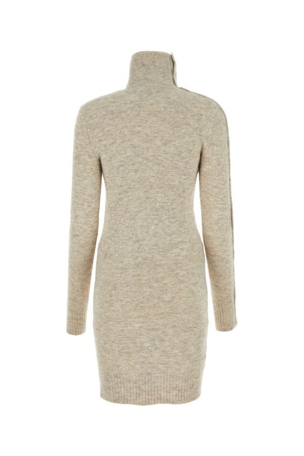 Shop Isabel Marant Woman Melange Sand Stretch Nylon Blend Melissa Sweater Dress In Brown