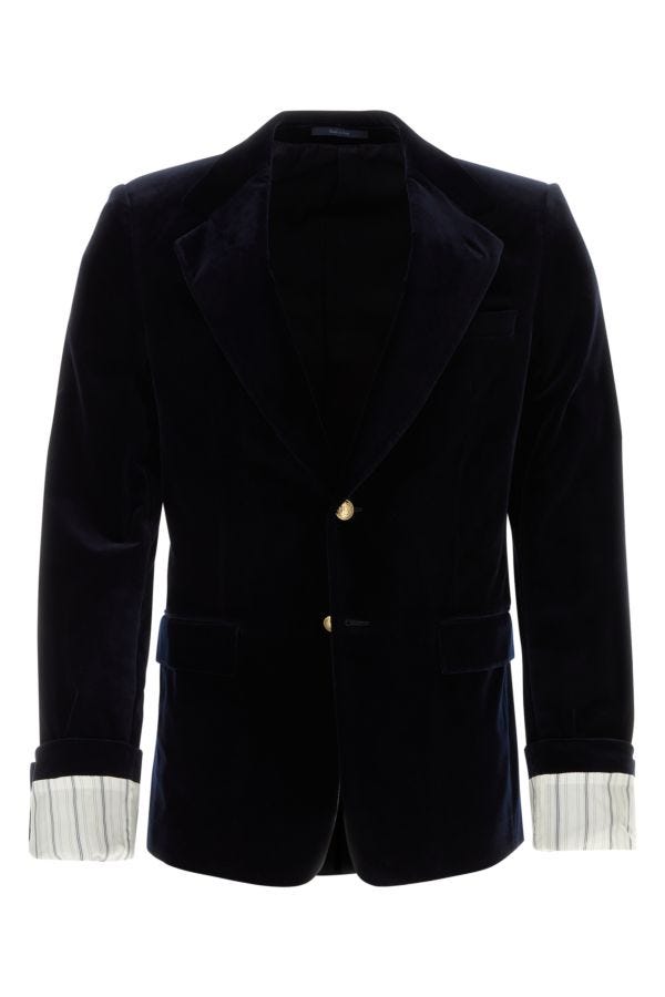 Gucci Man Midnight Blue Velvet Blazer