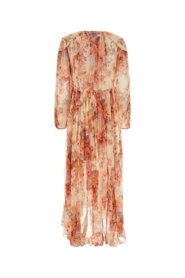 Shop Zimmermann Woman Printed Stretch Polyester Devi Dress In Multicolor