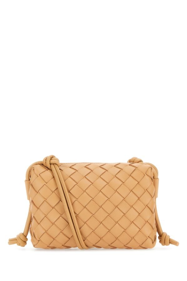 Bottega Veneta Woman Skin Pink Leather Mini Loop Crossbody Bag