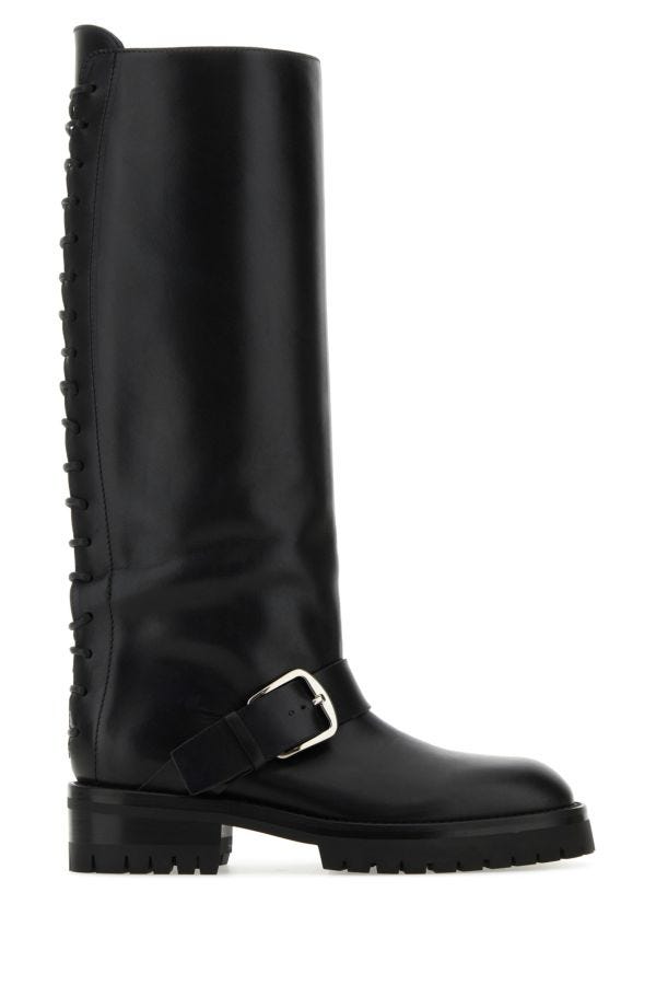 Shop Ann Demeulemeester Woman Black Leather Ans Boots