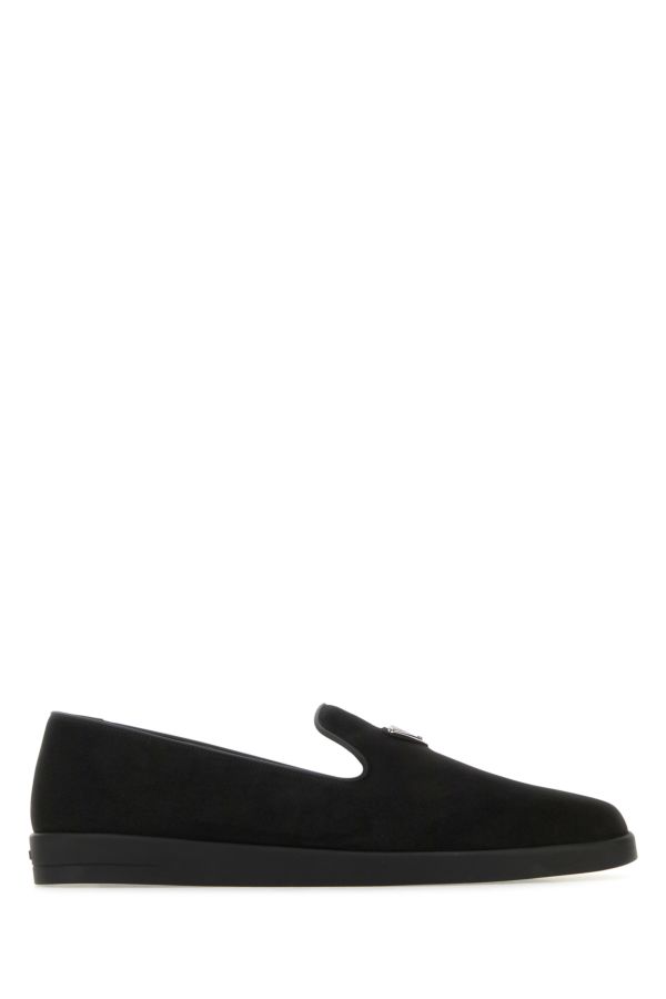 Prada Man Black Suede Slip Ons